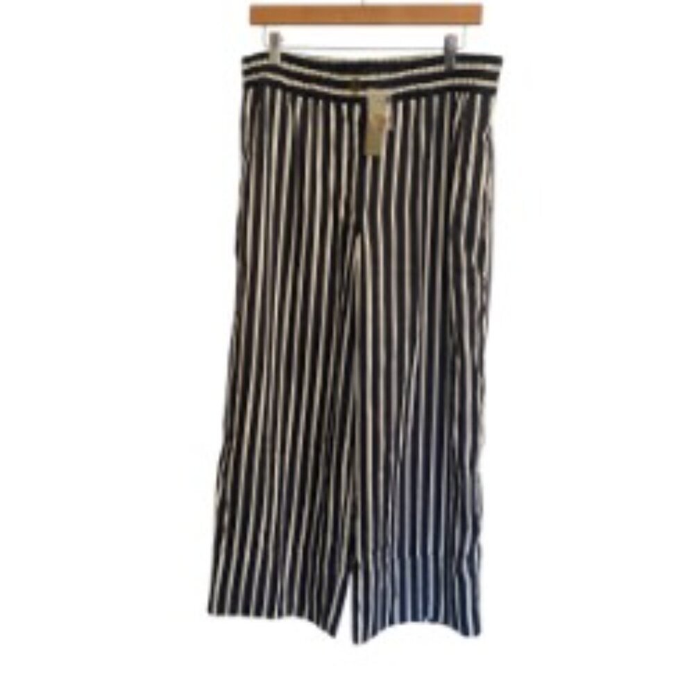 NWT J. Crew Pull-on Crop Pant in Stripe 10
